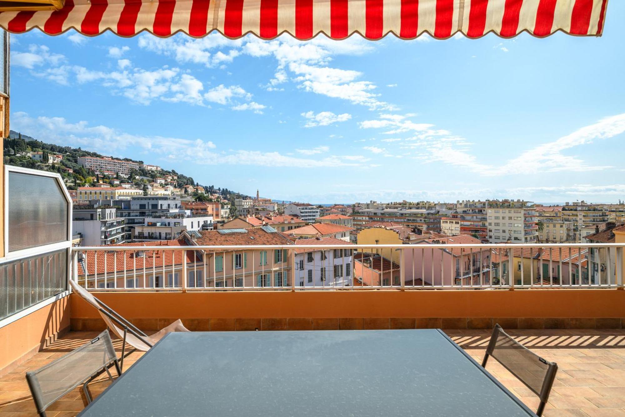 'L'Alicante Proche' Gare, Terrasse, Vue Mer Menton Exterior foto